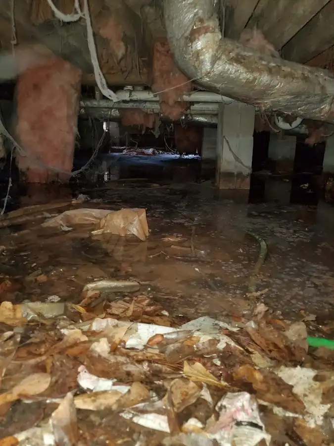 Crawl space flood assessment for Commercial Water Damage Restoration in Seaside