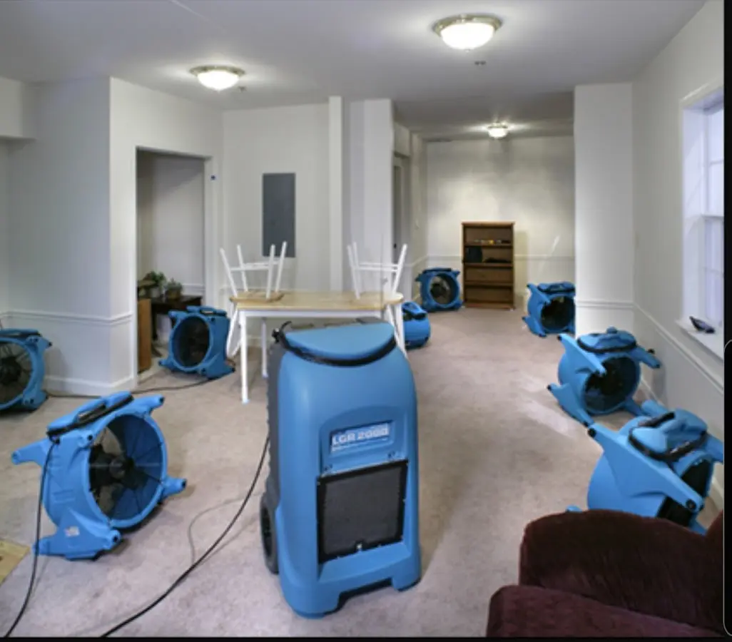 Air movers and dehumidifier setup for Water Extraction & Removal in Seaside